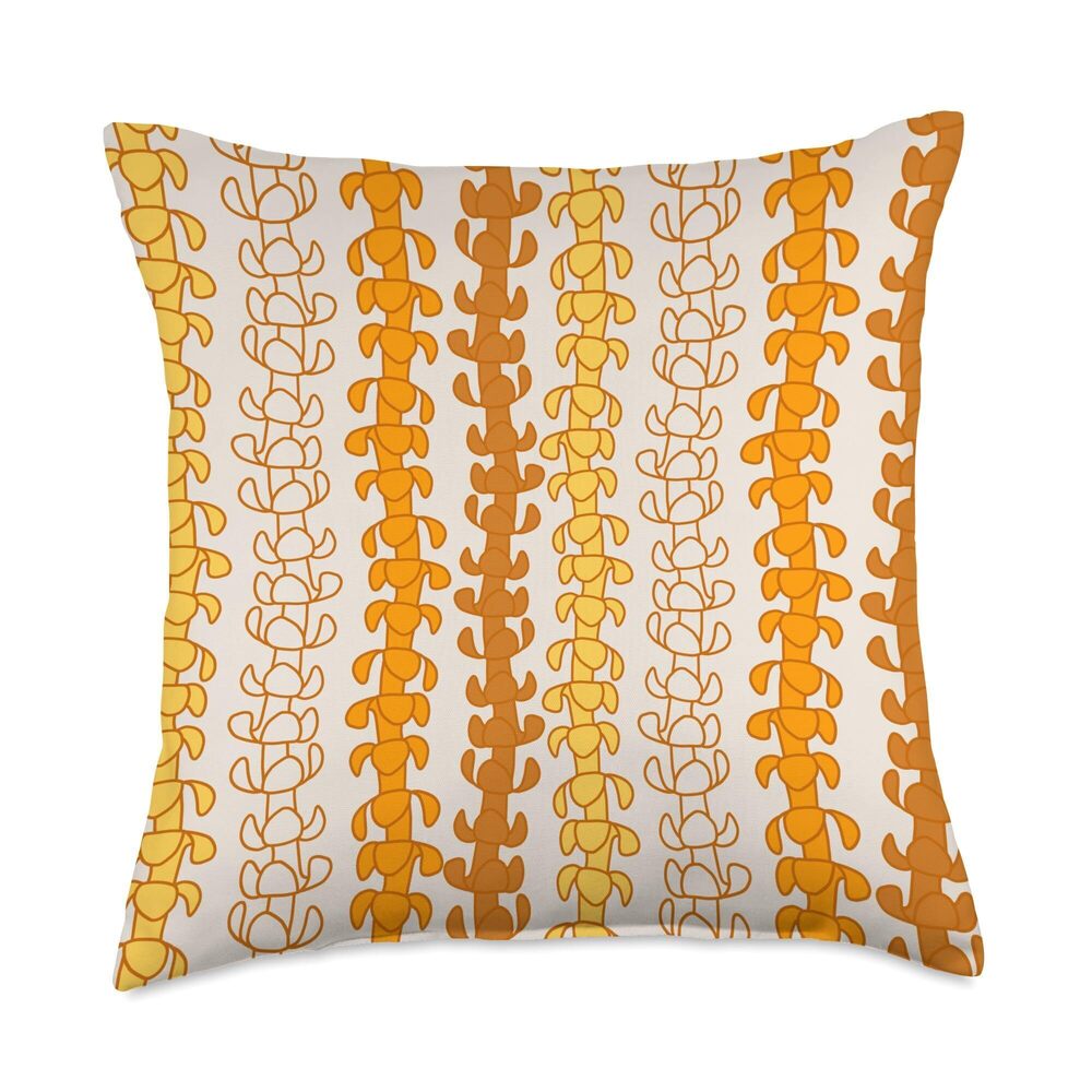 5899 Puakenikeni Flower Lei Throw Pillow